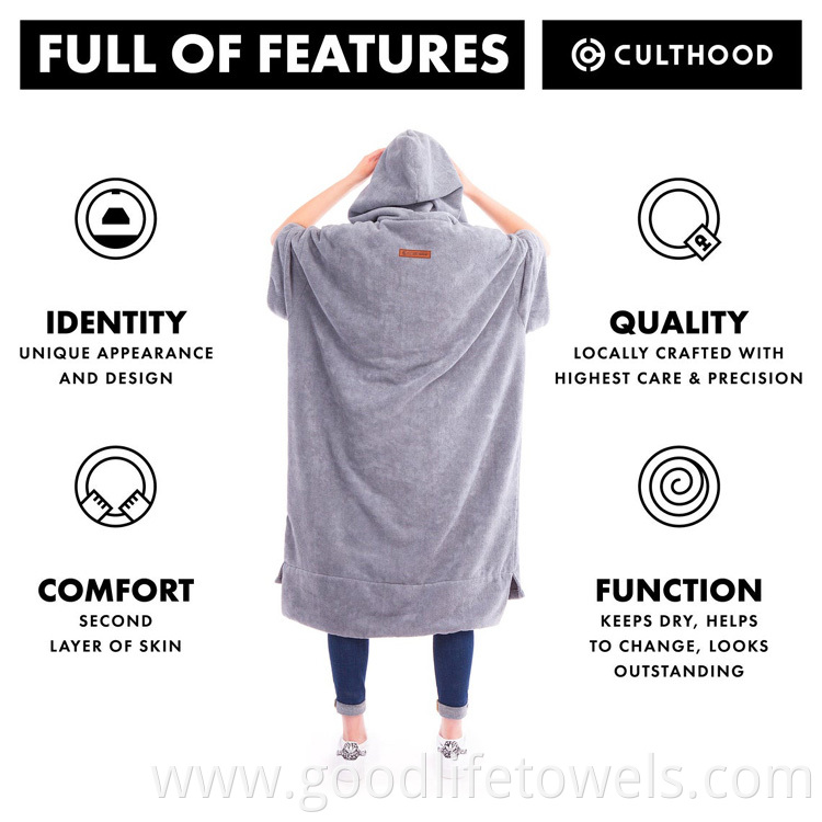 Custom Microfiber Surf Robe Poncho Towel